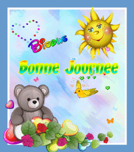 Gif animé bonne journée soleil ourson